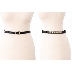 Vintage Suzi Roher Canada Studded Leather Belt Small Plus Silver 90s